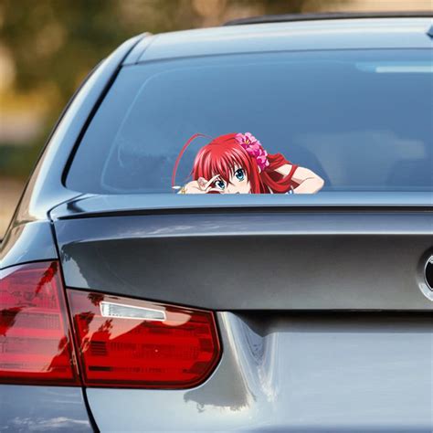 Buy Ptuleyt High School DxD Rias Gremory Cute Anime Girl Peeker Vinyl Decal Window Car Stickers ...