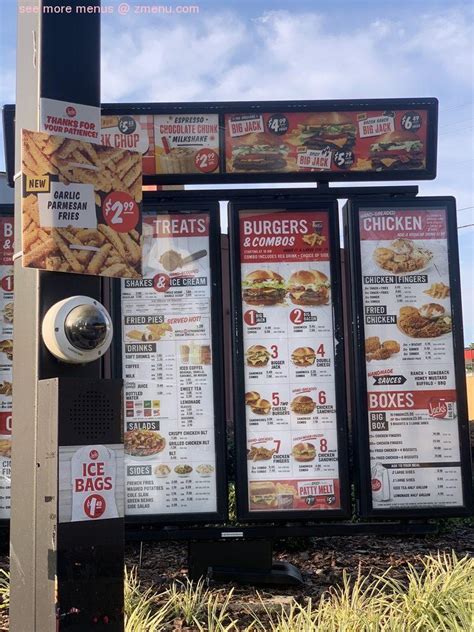 Menu at Jack's fast food, Birmingham, Chalkville Rd