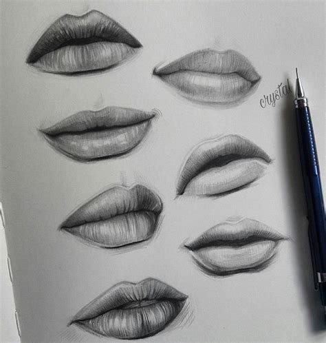 Ş • M u t l u no Instagram: “Drawings different forms of lip # ...