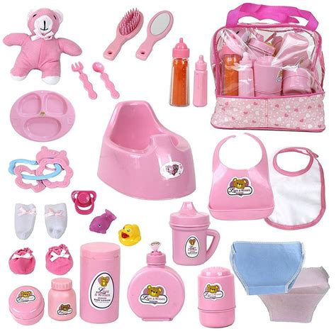 Set Of 28 Accessories In Bag For Play And Care Baby Doll For Kids Girl Fun Toy # ...