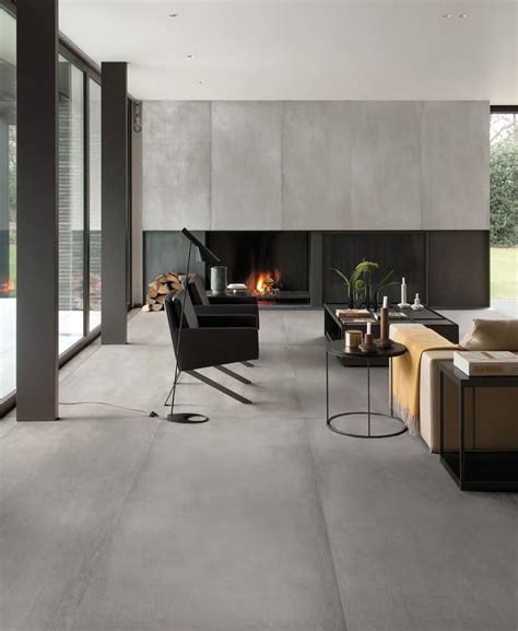 Cement look porcelain tiles | リビング インテリア, ホームインテリアデザイン, インテリアデザイン