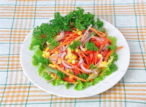 Vegetable salad featuring salad, green, and beans | Food Images ~ Creative Market