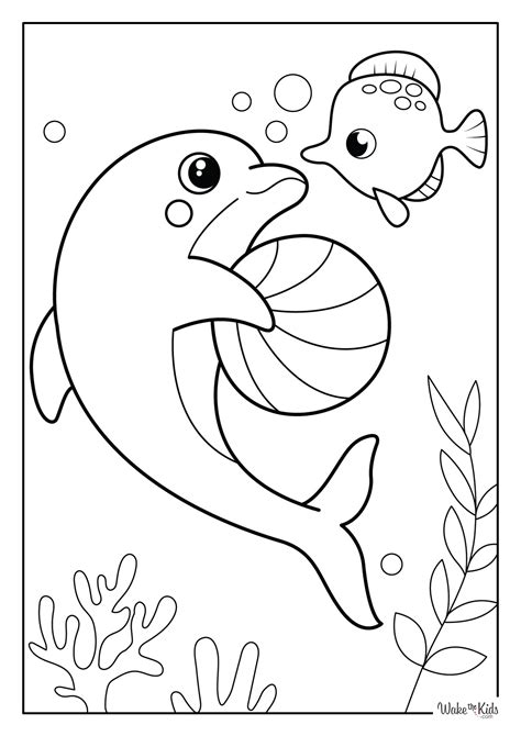 Dolphin Coloring Pages (Free Printable PDFs) | WakeTheKids