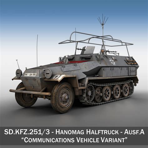 SD.KFZ 251/3 IV Ausf.A - Radio and Command Vehilce 3D Model - FlatPyramid