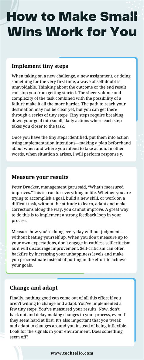 Instead of Those Lofty Goals, Go After the Small Wins - TechTello