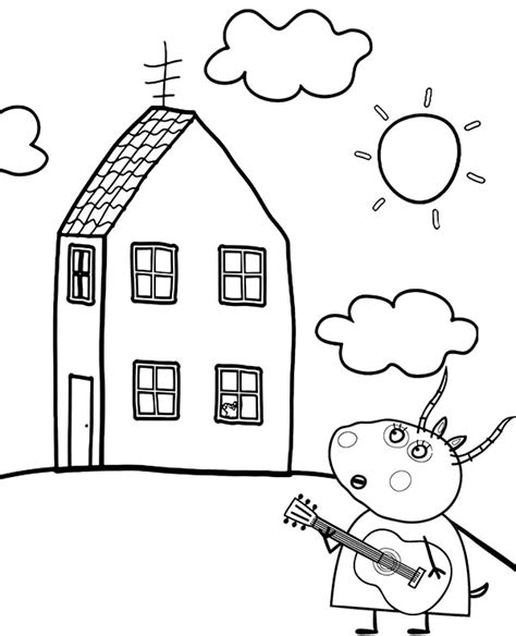 Coloring Pages Peppa Pig House Pictures - Peppa Pig Coloring Pages for ...