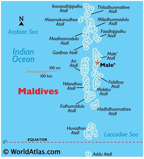 Maldives Outline Map