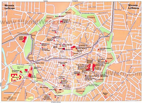 Nicosia Map - Tourist Attractions | Nicosia, Nicosia cyprus, South cyprus