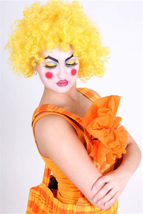 Sad Clown in Colourful Costume Stock Photo - Image of makeup ...