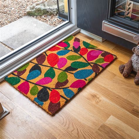 Door Mat Doormats Non Slip Natural Coir Welcome Indoor Outdoor Home Garden Mats | eBay