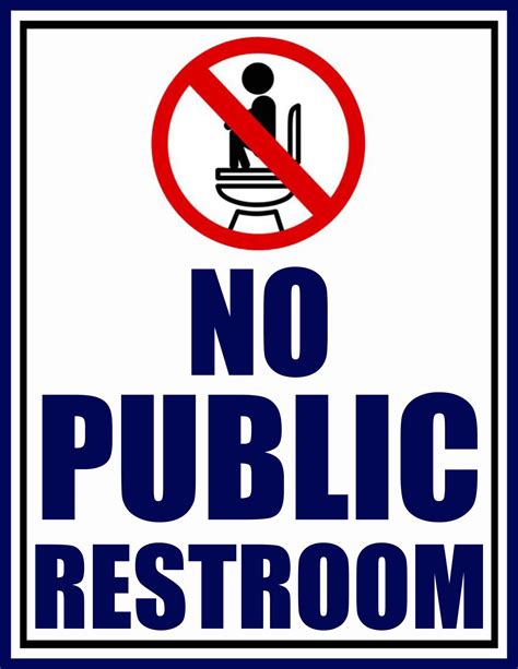 No Public Restroom Sign PDF | FREE Download | Public restroom, Restroom sign, Road signs