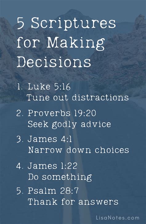 5 Scriptures for Making Decisions | Bible study verses, Decision making ...