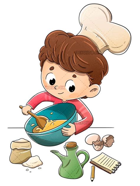 Child in the kitchen preparing a recipe - Illustrations from Dibustock Children's Stories ...