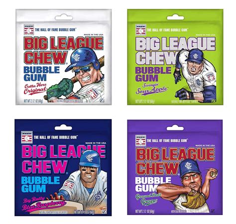 Buy Big League Chew Bubble Gum Variety Pack, 4 Flavors, 1 Package each ...