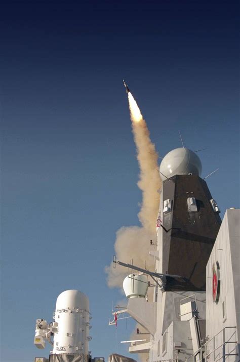 Royal Navy Type 45 Destroyer HMS Defender has fired a Sea Viper missile for the first time on ...