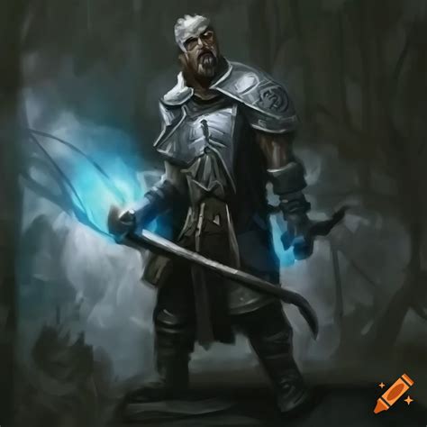 Black and white artwork of a human cleric from innistrad