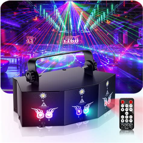 Party Lights,9 Lens DJ Disco Lights,RGB LED Stage Lighting with Sound ...