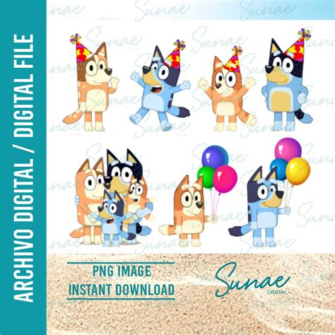 BLUEY BIRTHDAY PARTY Images Png Instant Download - Etsy México