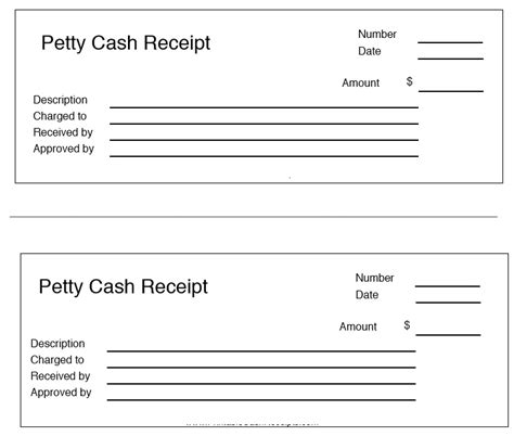 Free Petty Cash Receipt Template