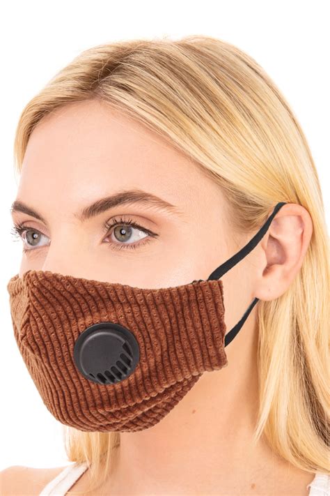 BROWN Corduroy Fabric Adult Face Mask - COVID19