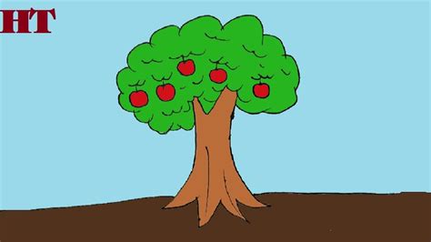 how to draw an apple tree step by step - Louis Lytle