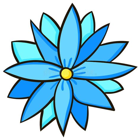 Blue Cartoon Flower