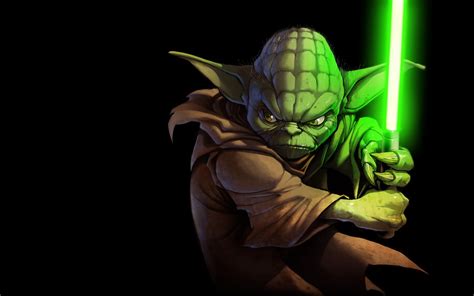 Star Wars Master Yoda digital wallpaper, Yoda, Star Wars, lightsaber ...