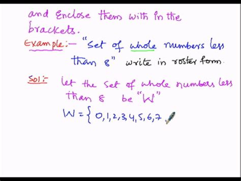 Algebra Representation Set Method1 Roster Form - YouTube