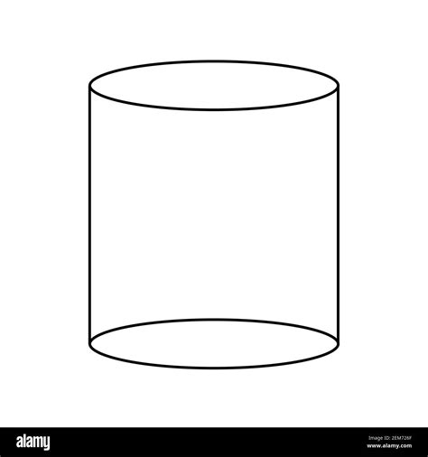 cylinder geometrical figure outline icon on white background. 3d cylinder sign. flat style ...