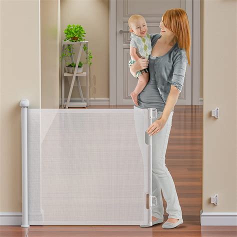 Retractable Baby Gates, BabyBond Baby Gate for Stairs Extra Wide 59” X 33” Tall for Kids or Pets ...