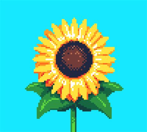 Sunflower Pixel Art Png - hand-madebykasia