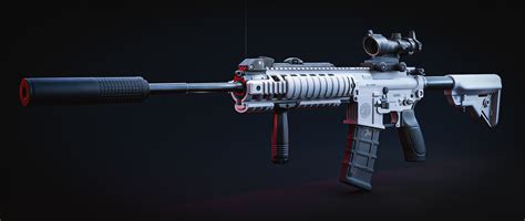 ArtStation - Arctic - White SIG 516 with "SOPMOD" Accessories | Game Assets