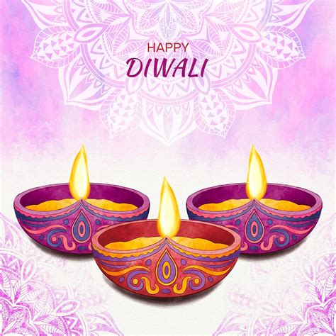 Premium Vector | Watercolor diwali concept