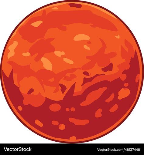 Planet mars cartoon drawing Royalty Free Vector Image