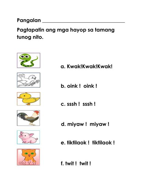 Tunog Ng Mga Hayop At Bagay Sa Paligid Worksheet Artofit | Porn Sex Picture