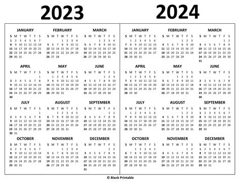 2023 Yearly Calendar Printable One Page with Notes Section and US Flag