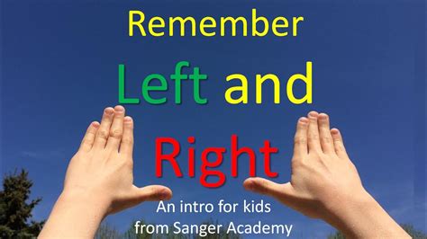 How to Remember Left and Right - for kids - Sanger Academy - YouTube