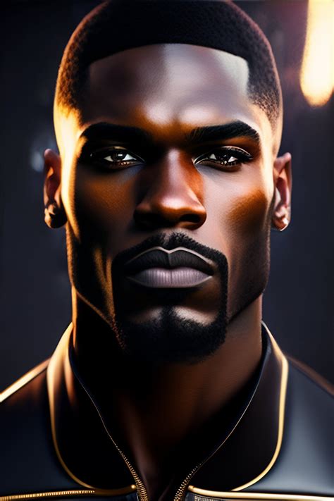 Lexica - Black built male, intimidating looking character, full portrait detailed digital ...