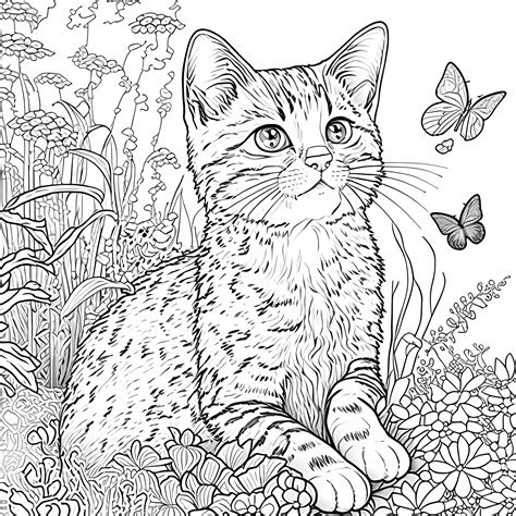 Printable Cat Coloring Pages Realistic