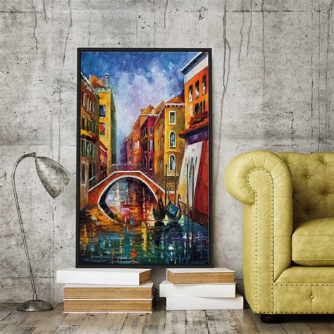 Venice Bridge ' by Leonid Afremov Framed Oil Painting Print on Canvas ...