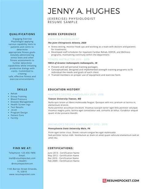 Exercise Physiologist Resume Examples | Resume examples, Resume writing services, Resume