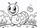 Cute Little Inchworm Coloring Page  Coloring sketch template
