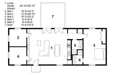 Image result for 3 bedroom rectangular house plans | Planos de casas ...