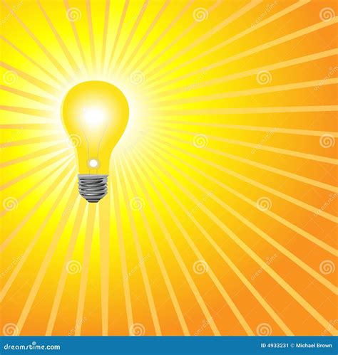 Super Bright Yellow Light Bulb Shines Stock Image - Image: 4933231