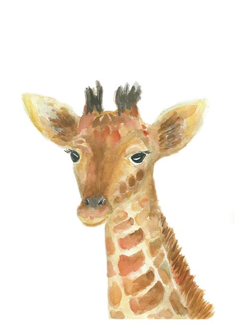 Baby Giraffe Print, Printable Safari Baby Animal Nursery Art, Giraffe ...