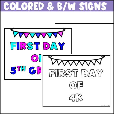 First Day of School Signs for All Grade Levels - Back to School Signs ...