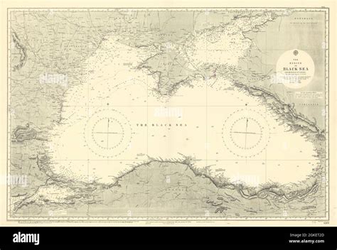 Euxine Black Sea Turkey Crimea Georgia coast ADMIRALTY sea chart 1853 (1955) map Stock Photo - Alamy