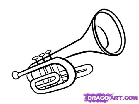 draw musical instrument trumpet - Clip Art Library