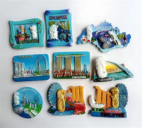 Handmade Painted Singapore Attractions 3D Fridge Magnets World Tourist Souvenirs Refrigerator ...