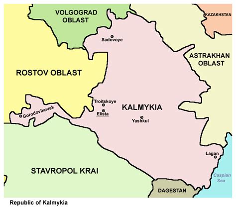 Map of the Republic of Kalmykia | Map, Historical maps, Adygea